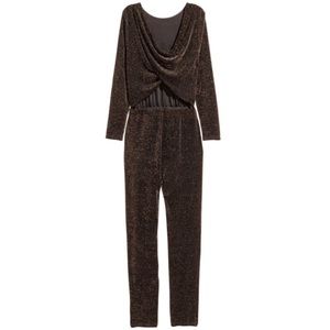 NWT: H&M Gold Glittery Jersey Jumpsuit